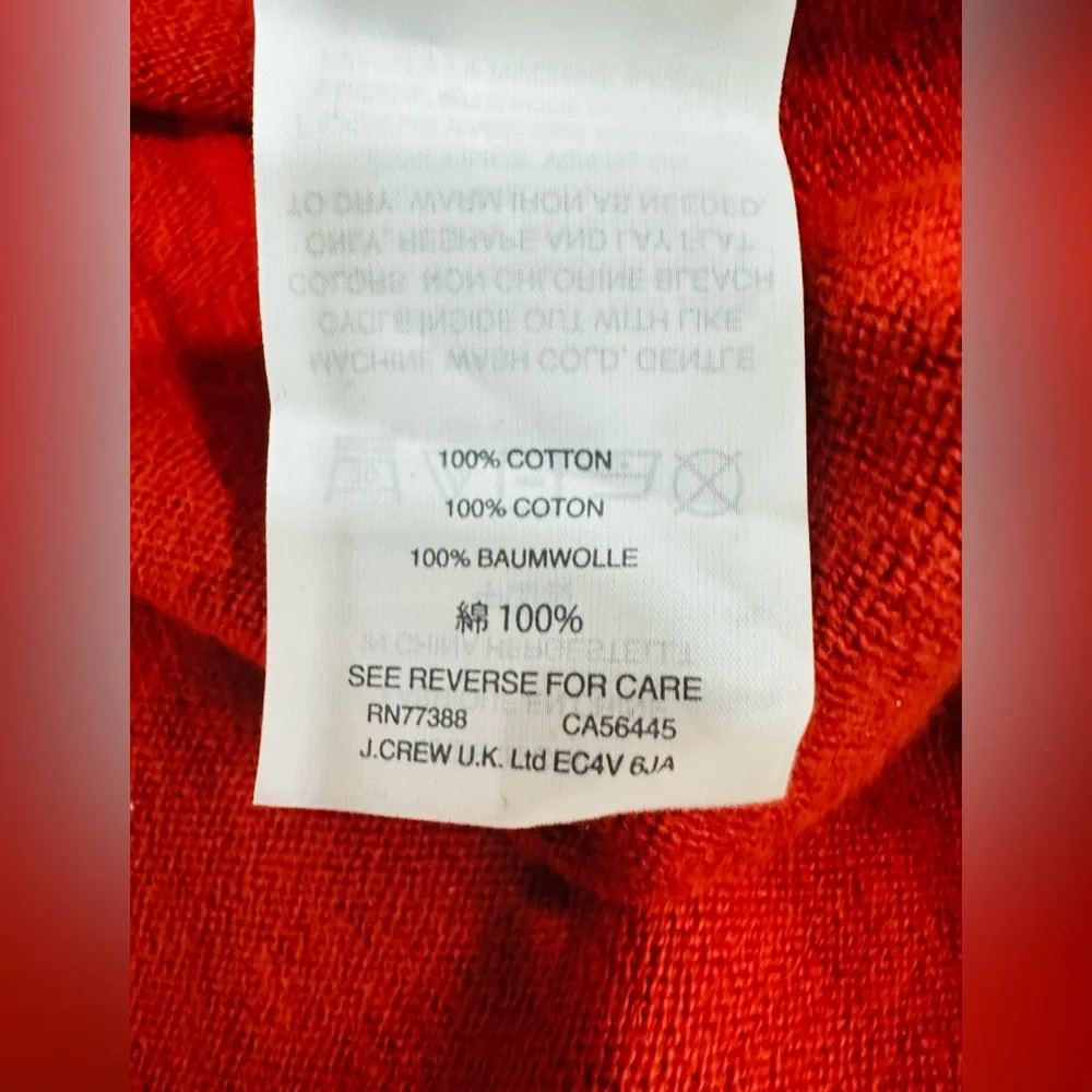 J.Crew 100% Cotton Crewneck Men’s Sweater  Orange‎ Size L